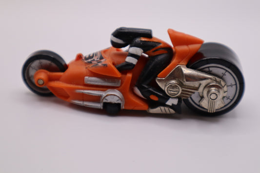 2003 Hot Wheels Orange V ROGUE MOTTO Waste landers THUNDER CYCLES & Rider